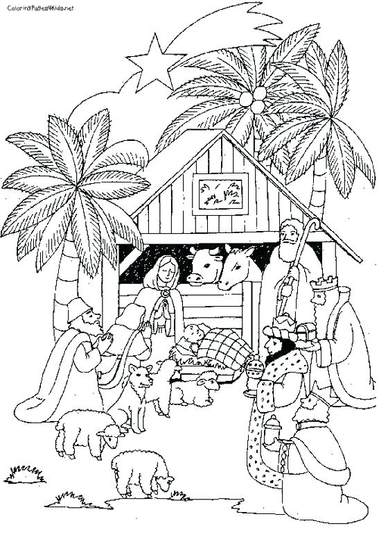 560x787 Christmas Nativity Coloring Pages Printable