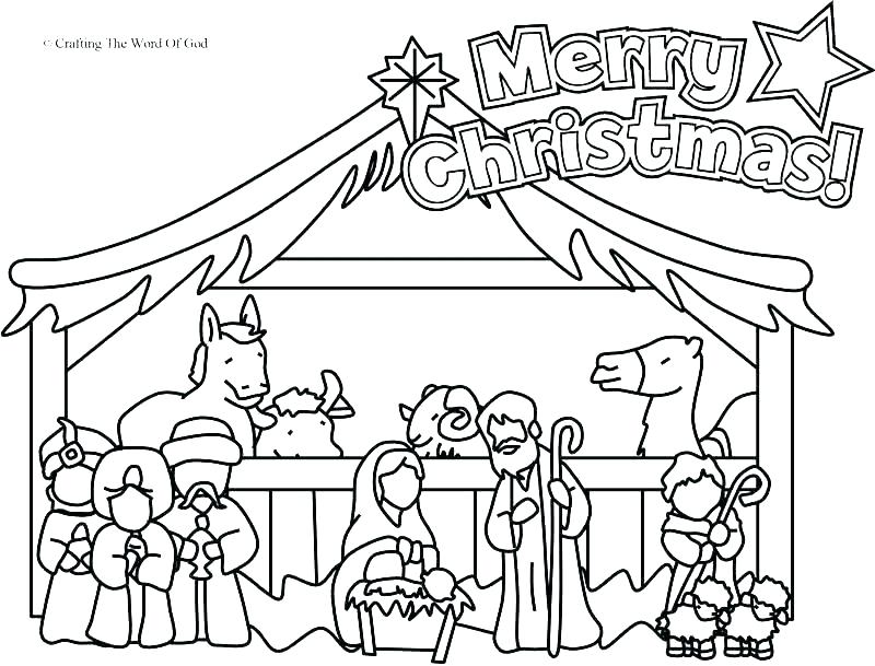 800x609 Nativity Coloring Pages Printable