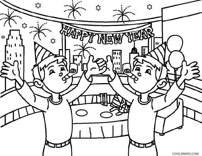 650x503 New Year Coloring Pages Free Celebrations Coloring