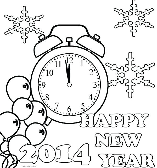 600x642 Happy New Years Coloring Pages