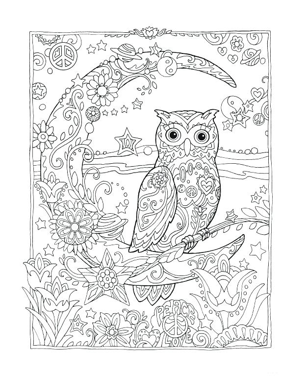 575x767 Printable Owl Coloring Pages For Adults With Free For Adults