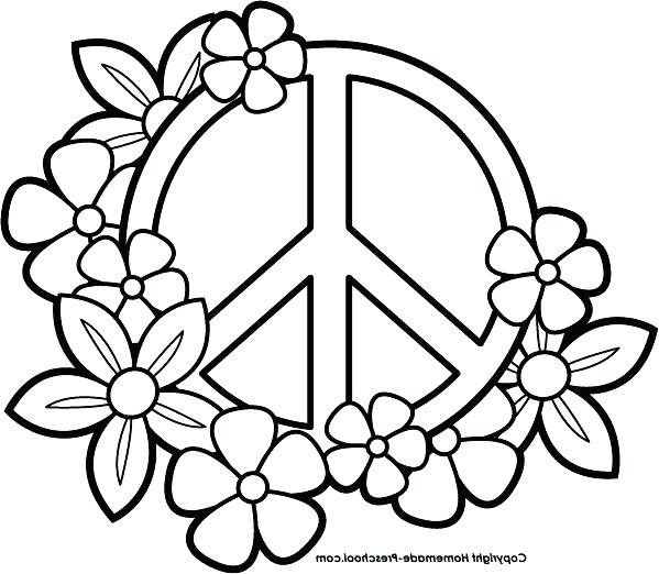 599x522 Peace And Love Coloring Pages Peace Sign Coloring Pages Photograph