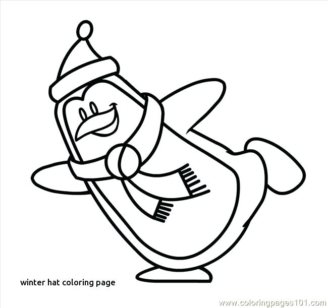 650x611 Winter Hat Coloring Page Penguin Coloring Pages For Winter Hat