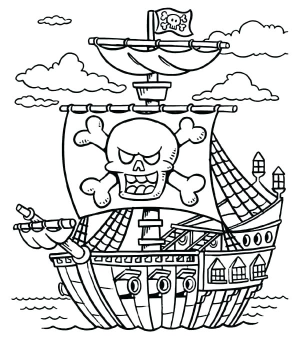 600x692 Pirate Coloring Pages Free Printable