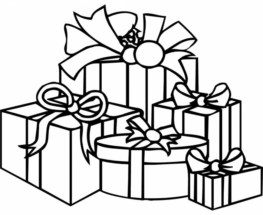 869x710 Present Coloring Pages To Print Christmas Printable Presents