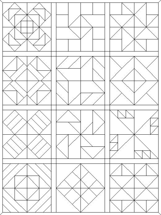 520x693 Coloring Pages Quilt Blocks