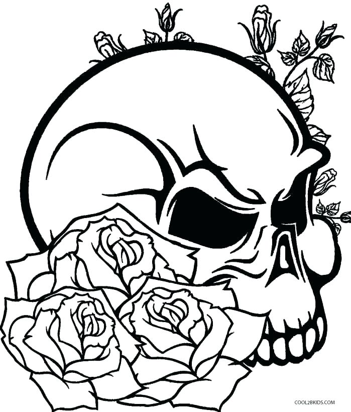 699x820 Skull Coloring Pages To Print Skull Color Pages Printable Rose