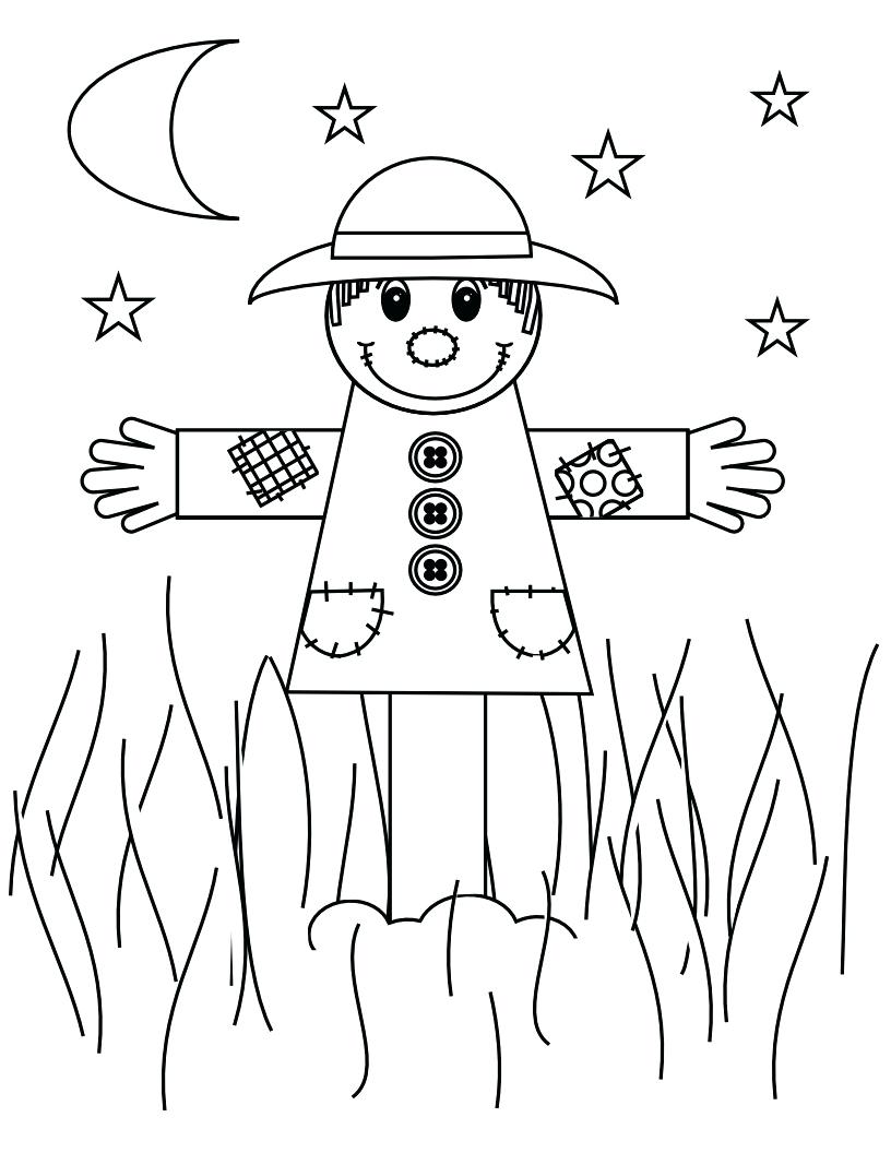 816x1056 Coloring Pages Scarecrow Coloring Page Pages For Kids Free