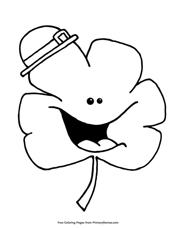600x776 St Patrick's Day Coloring Pages Ebook Smiling Shamrock Free