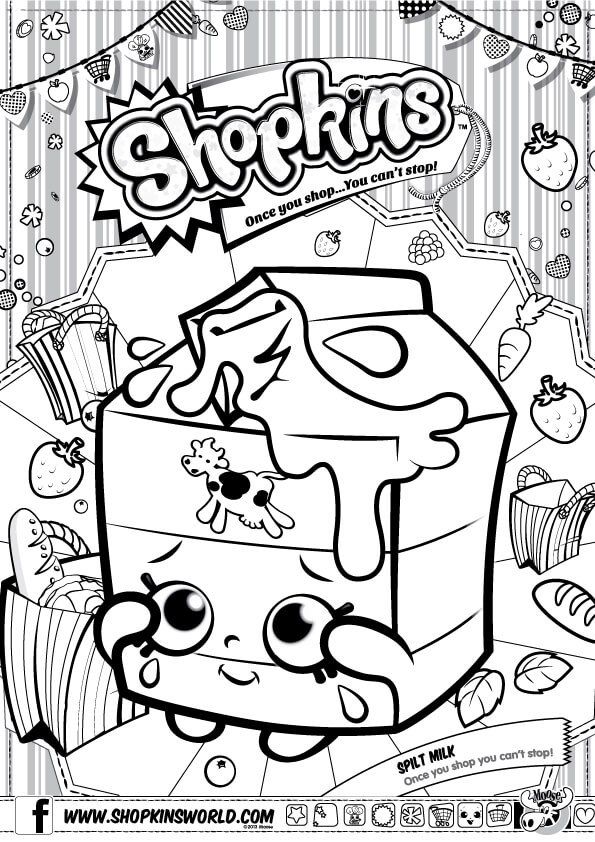 595x842 Shopkins Coloring Pages Season Spilt Milk Party
