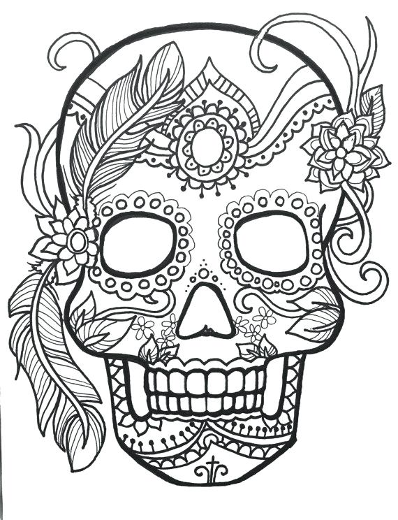 570x744 Skull Coloring Pages To Print Sugar Skull Coloring Pages Free