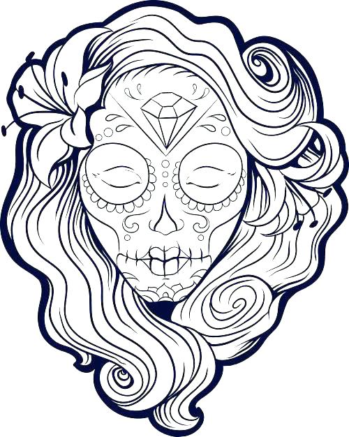 500x626 Skulls Coloring Pages Skull Printable Coloring Pages Appealing