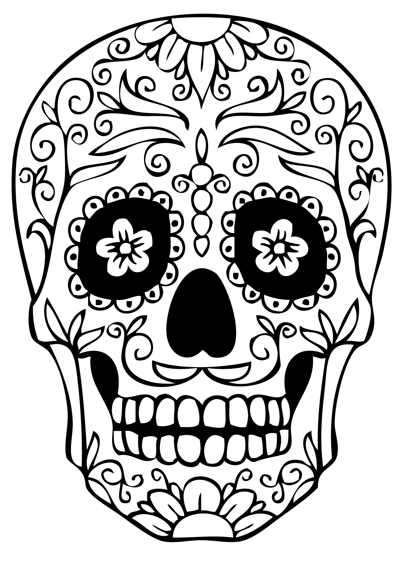 1413x2000 Sugar Skull Coloring Pages Getcoloringpages Printable