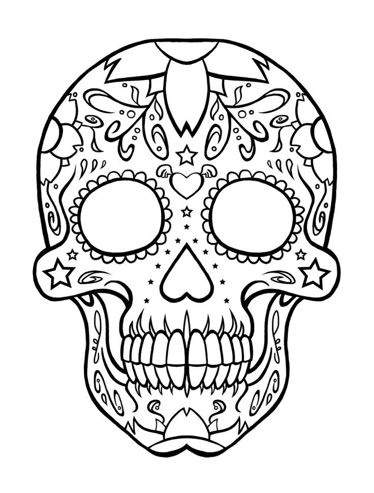 736x969 Sugar Skull Coloring Pages Printable