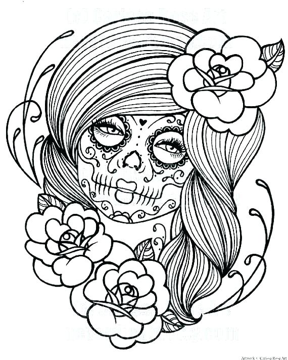 570x712 Dia De Los Muertos Printable Coloring Pages Coloring Pages