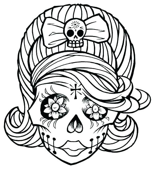 500x547 Skull Coloring Pages Skull Coloring Books For Adults Colouring