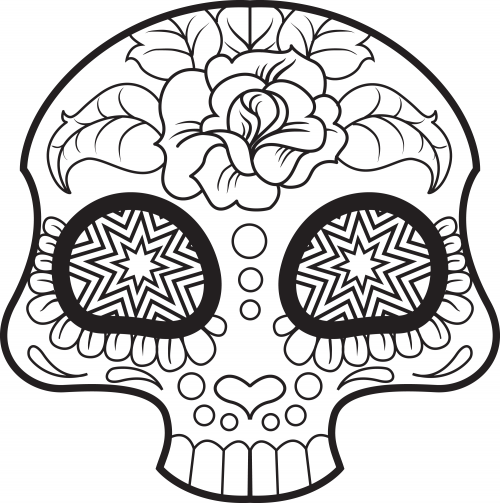 500x503 Sugar Skull Coloring Page