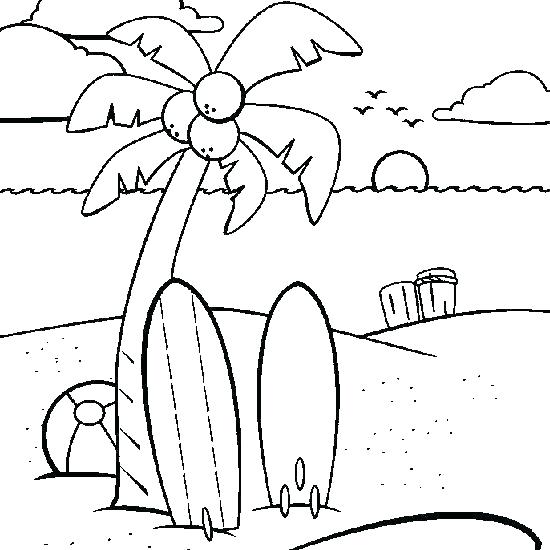 550x550 Beach Scene Coloring Page Beach Coloring Page Printable Beach
