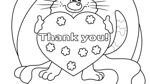 500x280 Thank You Coloring Pages Page Unique Cat Heart Kids Printable Yo