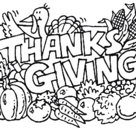 268x268 Free Thanksgiving Coloring Pages For Kindergarten Archives