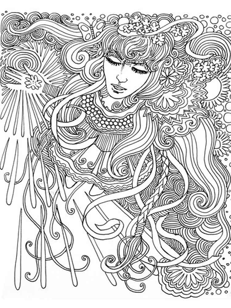 750x1000 Psychedelic Coloring Pages For Adults Free Printable Psychedelic