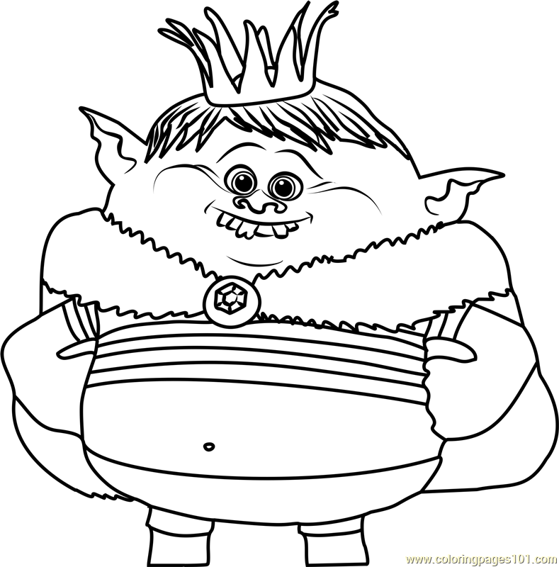 789x800 Prince Gristle From Trolls Coloring Page