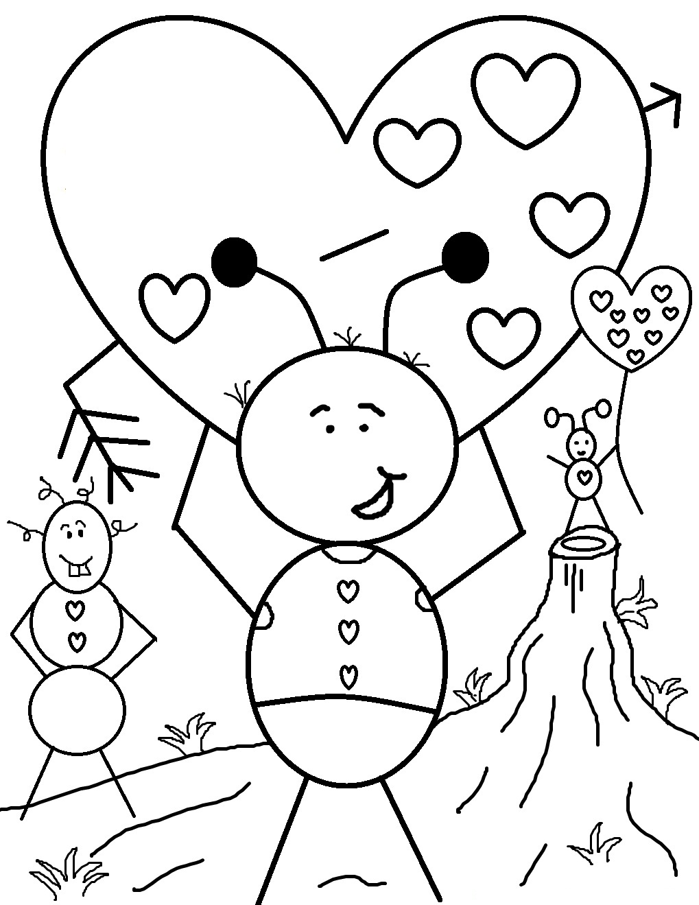 1019x1319 Free Printable Valentine Coloring Pages For Kids