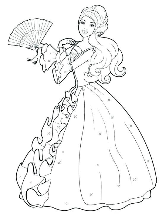 536x730 Wedding Dress Coloring Pages Barbie Dresses Coloring Pages