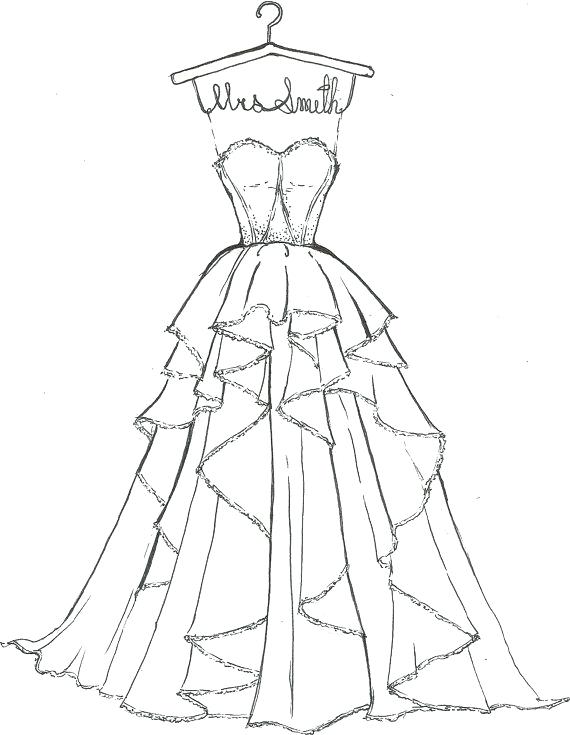 570x735 Excellent Dress Coloring Page Little Girl Dress Coloring Page