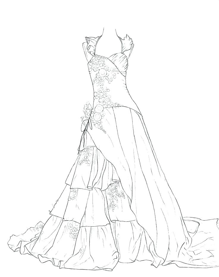 736x929 Wedding Dress Coloring Pages Printable Wedding Coloring Page