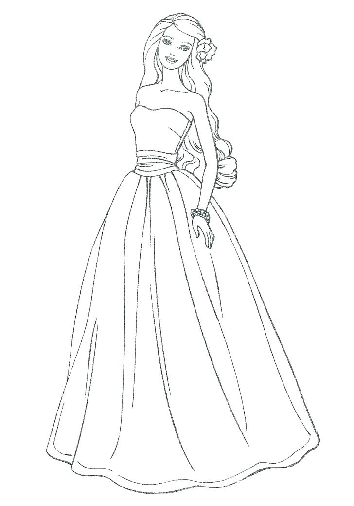 728x1039 Wedding Dresses Coloring Pages Free Printable Wedding Dress