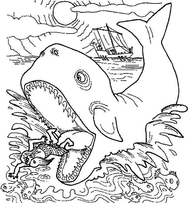 600x647 Free Printable Jonah And The Whale Coloring Pages