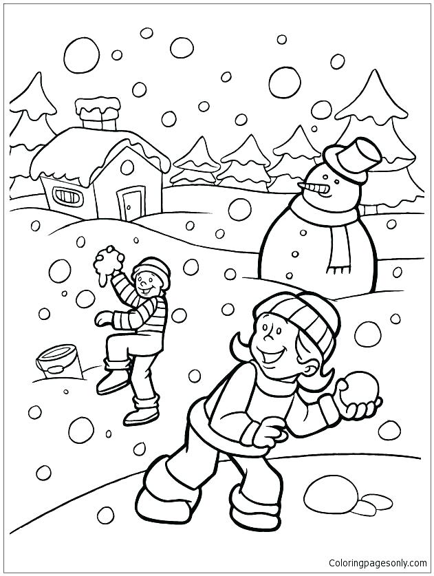 631x837 Winter Scene Coloring Pages