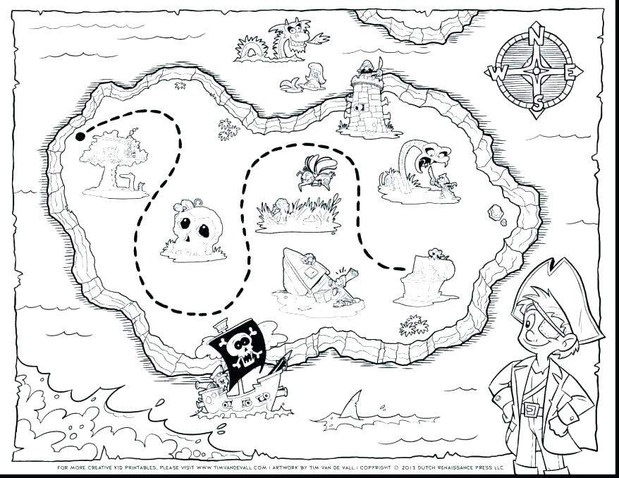 878x678 Printable Pirate Map Treasure Map Coloring Pages Treasure Map