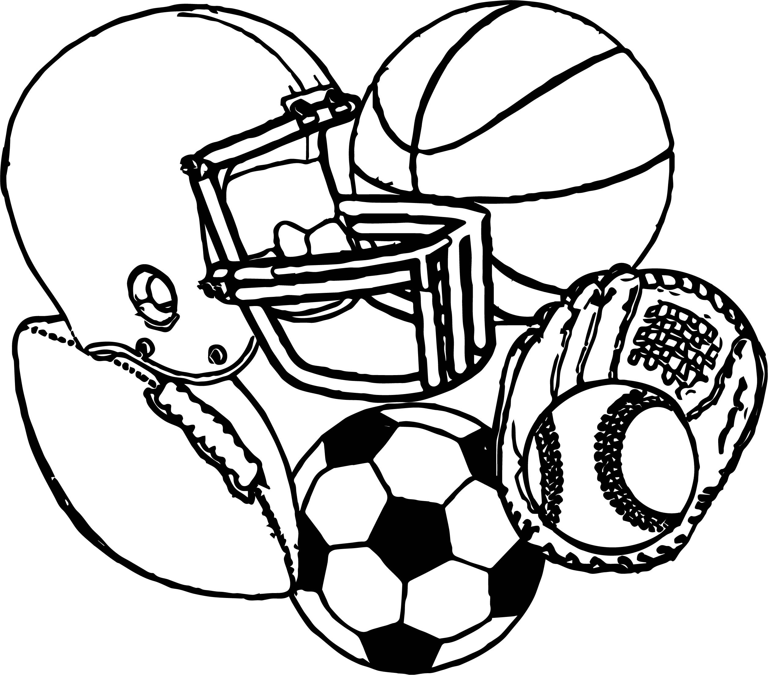 2513x2208 Professional Sports Coloring Pages Beautiful Equipment Football