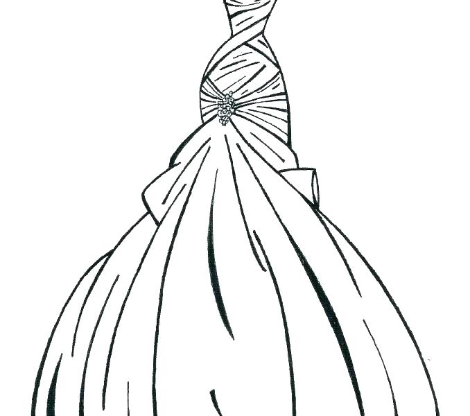 678x600 Coloring Pages Of Dresses Glamorous Wedding Dress Coloring Page