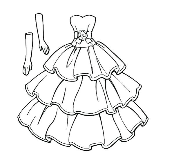 600x569 Coloring Pages Dresses Wedding Dress Coloring Pages Free Printable