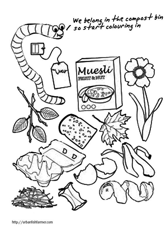 576x792 Compost Coloring Page Science Recyclingearth Day