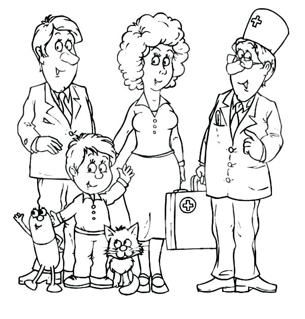 600x627 Family Coloring Pages Animal Dog Family Coloring Page Pages Family