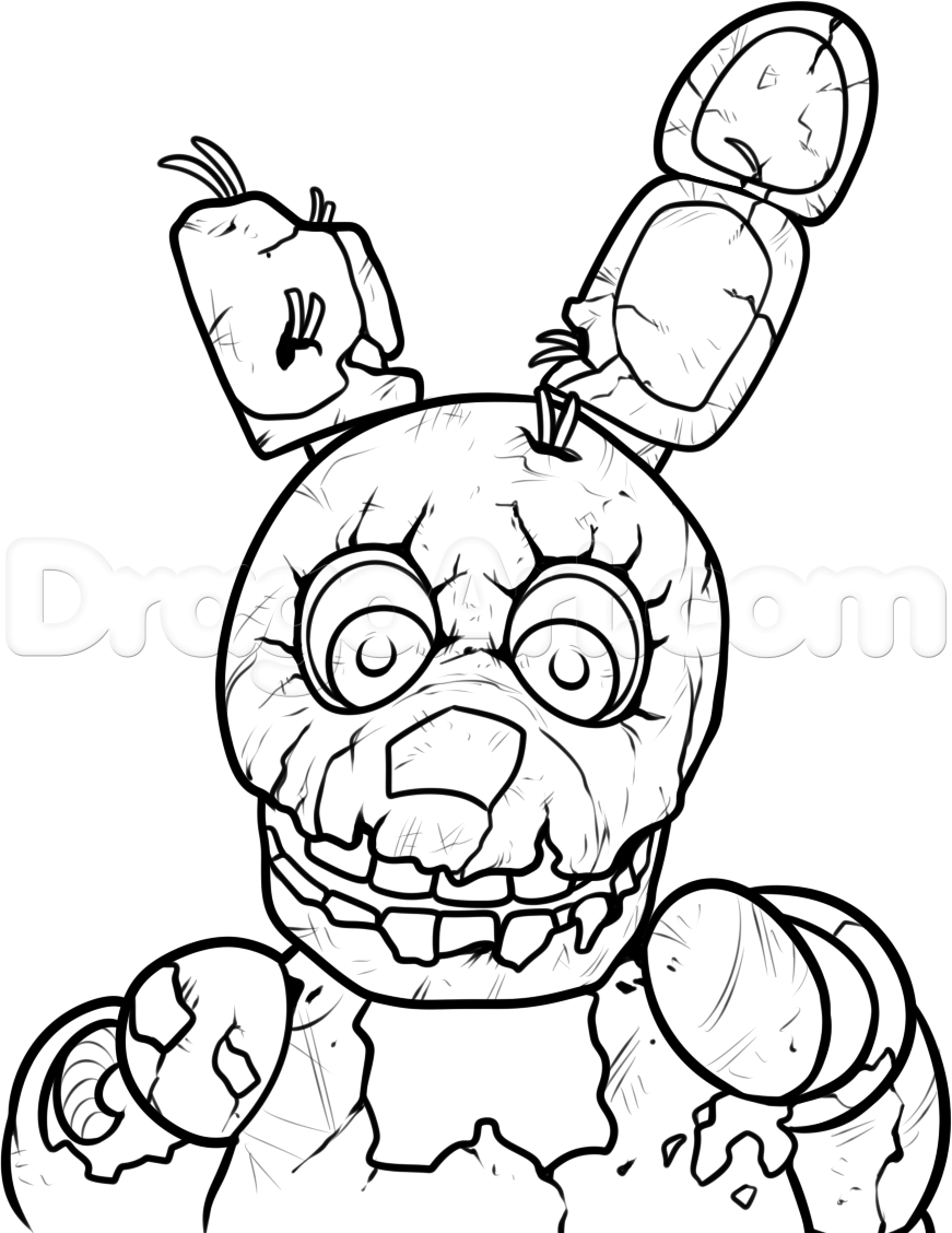 871x1128 How To Draw Springtrap From Five Nights