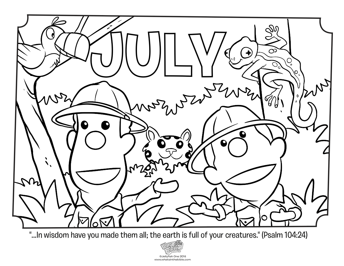 1208x932 July Coloring Page