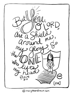 247x320 The One Who Lifts My Head + Psalm Spanish And English Coloring