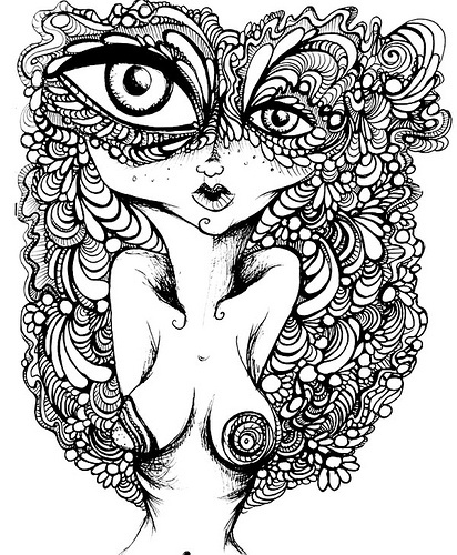 412x500 Free Psychedelic Mushroom Coloring Pages Art