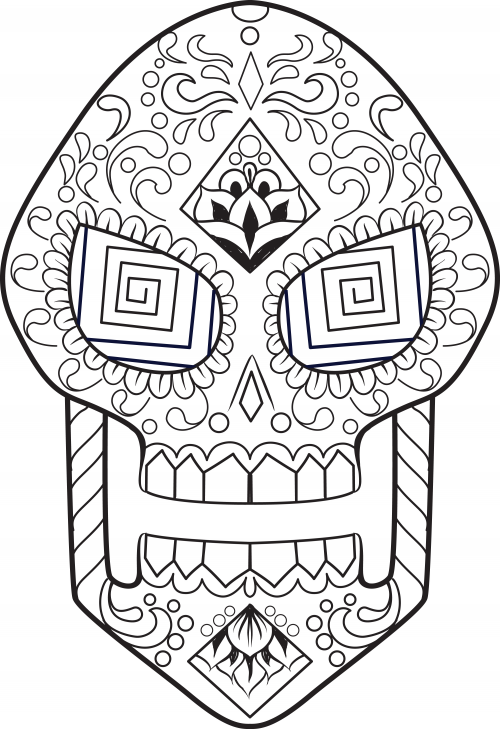 500x729 Sugar Skull Coloring Page