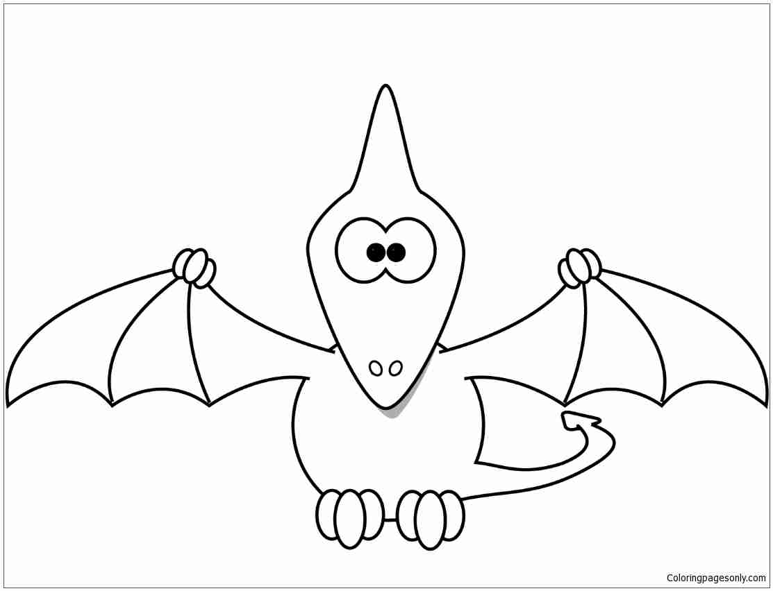 1113x852 Pteranodon Flying Coloring Page Free Printable Pages Bright