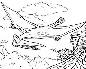 300x240 Pterodactyl Dinosaur Coloring Page
