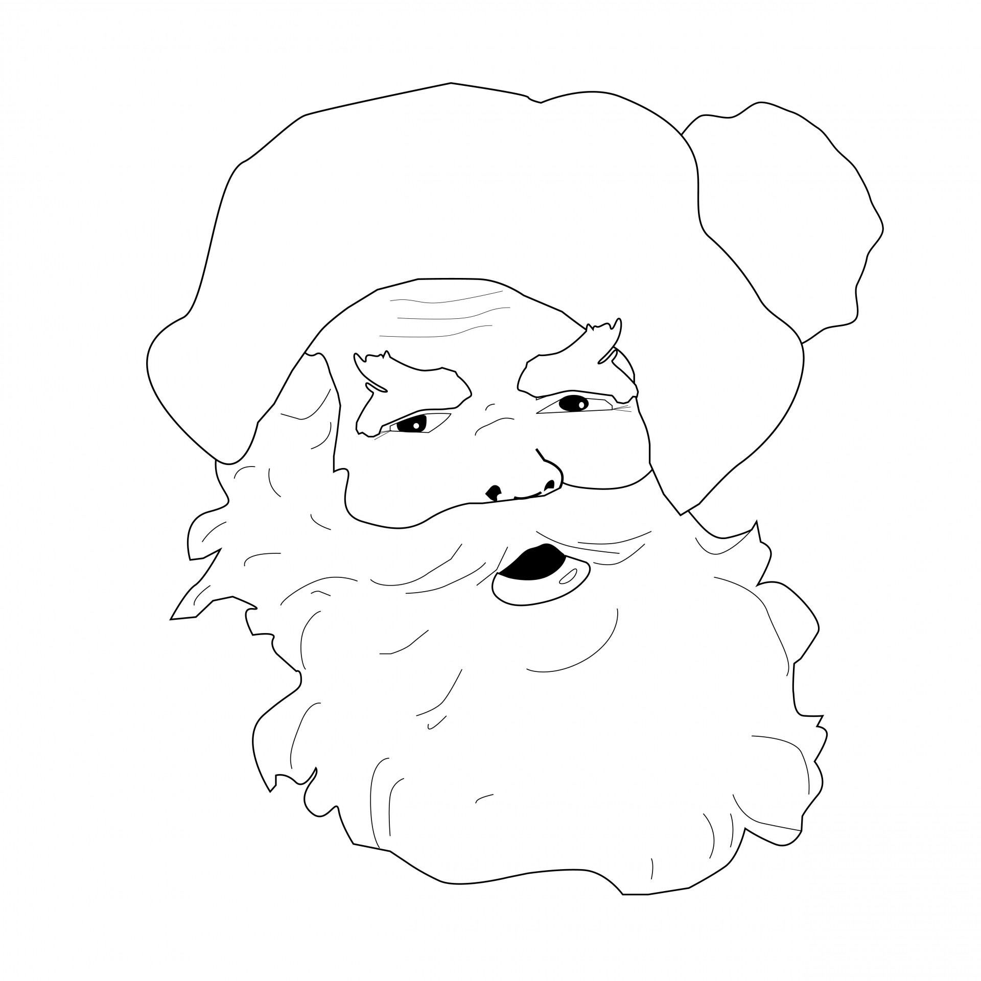 1920x1920 Santa Claus Coloring Page Free Stock Photo