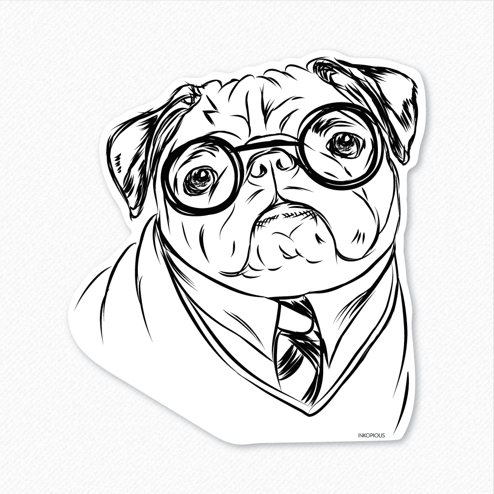 1000x1000 Pug Coloring Pages