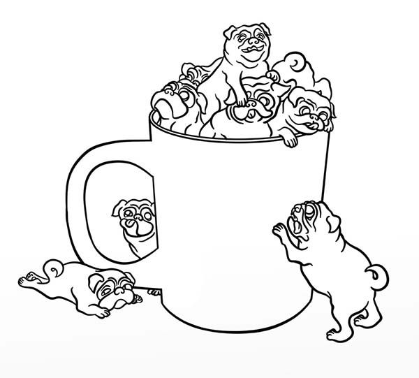 600x541 Pug, Pug In A Cup Coloring Page Coloring Or Pencil Coloring