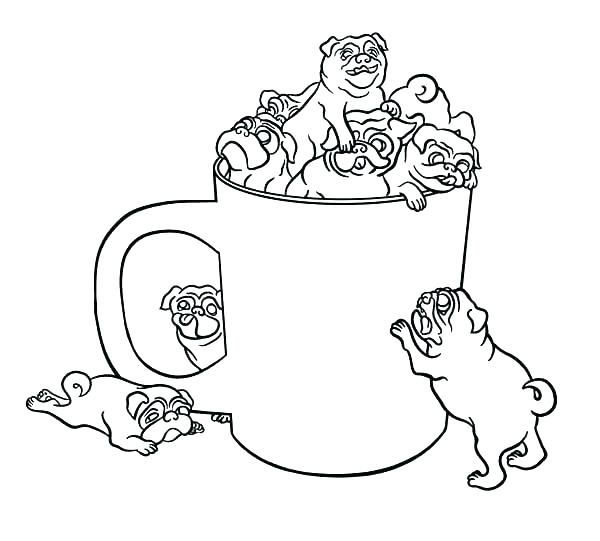 600x541 Pug Puppy Coloring Pages